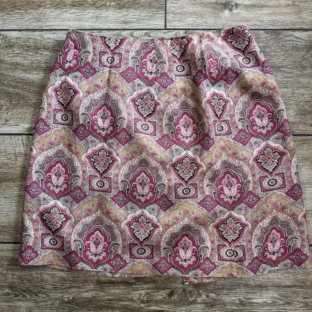 Charter Club Paisley Linen Wrap Skirt Size 12